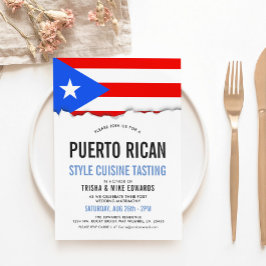 Invitación La bandera puertorriqueña del fiesta de la cocina