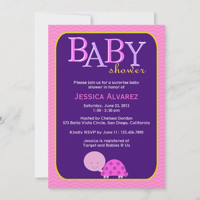 Invitación La bebé chiquita Baby Shower (Anverso)