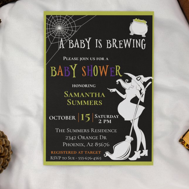 Invitación La bebé de Halloween está preparando Baby Shower p (Subido por el creador)