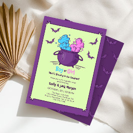 Invitación La bebé de Halloween está preparando revelación de
