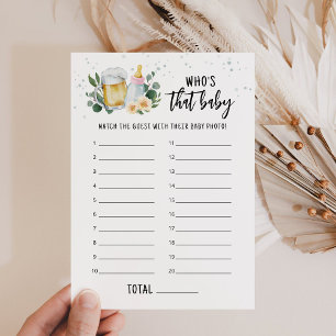 Invitación La Bebé Está Brewando ¿Quién Es Esa Bebé Foto Tarj