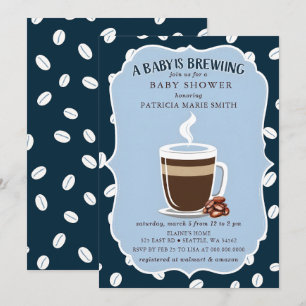 Invitación La Bebé Está Preparando Café: Baby Shower Sin Dist
