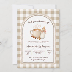 Invitación La bebé está preparando café Fiesta de Bebé