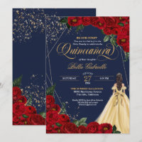 La belleza del oro de las rosas rojas y la quincea
