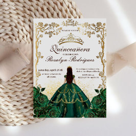 Invitación La belleza esmeralda Quinceanera y la mejor quince