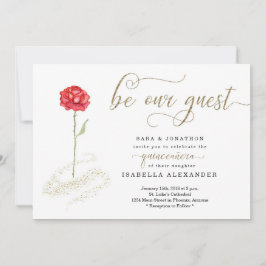Invitación La belleza y la bestia singular de la quinceañera
