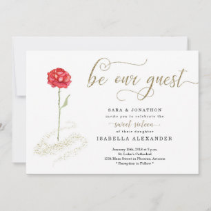Invitación La belleza y la bestia un dulce único dieciséis