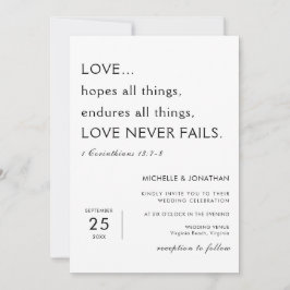 Invitación La Biblia Minimalista moderna versus el Boda crist