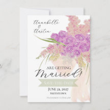 La Boca Rosa Bouquet Save-The-Date con lazo transp