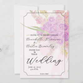 Invitación La Boca Vendretti Sweet Pink Sheer lazo Ramo 