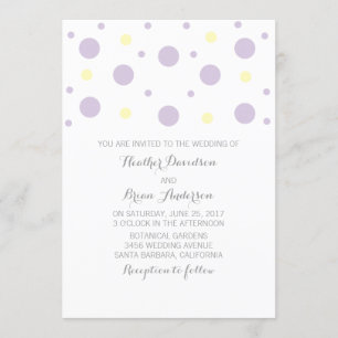 Invitación La boda amarilla púrpura del confeti invita