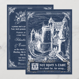 Invitación La boda azul del guión del cuento de hadas invita