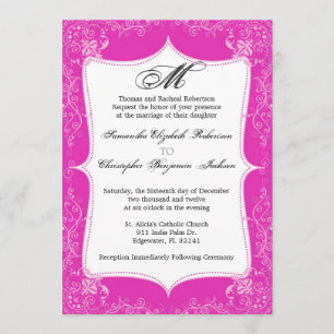 Invitación La boda azul verde azulada del monograma del