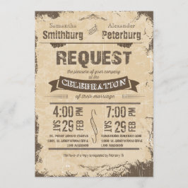 Invitación La boda beige rústica de moda del Grunge invita