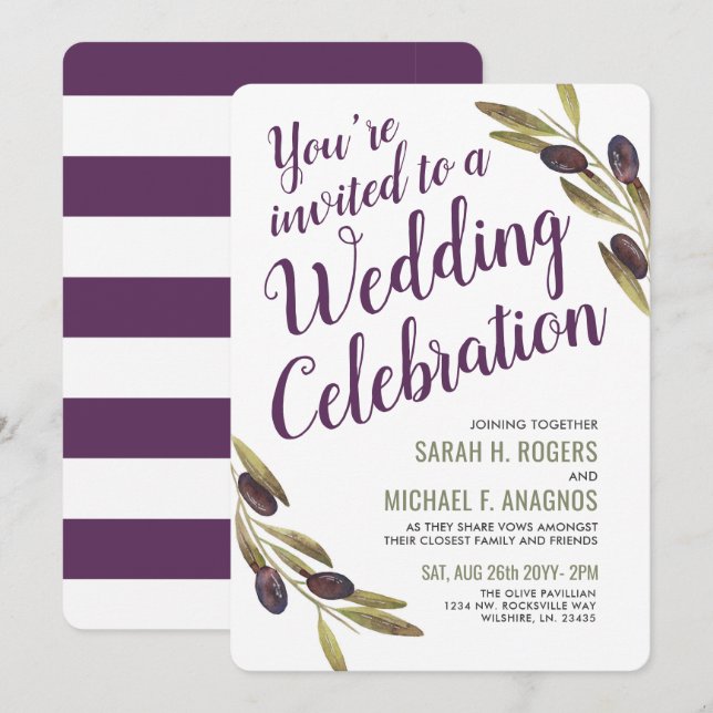 Invitación La boda blanca de la sangría el | de la rama de (Anverso / Reverso)