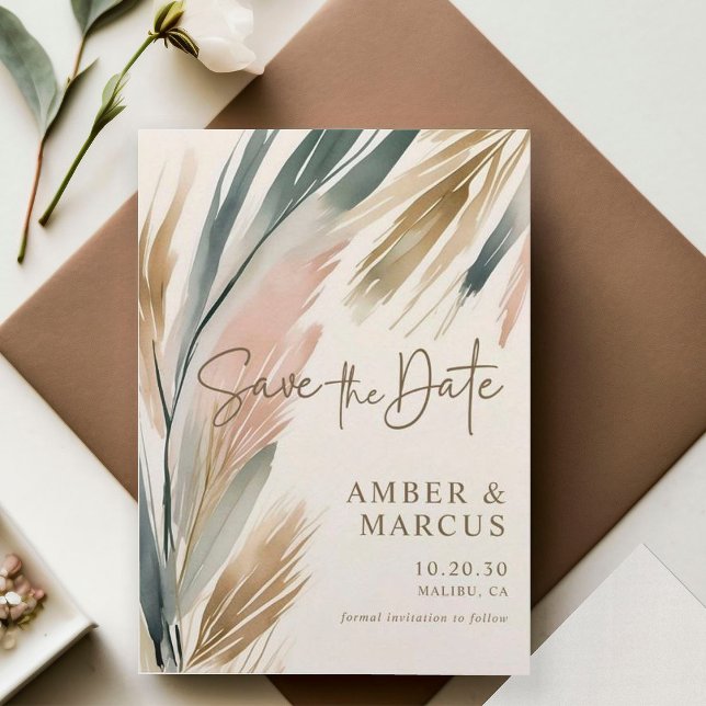Invitación La Boda Botánica Earthy Boho Salva La Fecha (Subido por el creador)