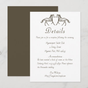 Invitación La boda campestre detalles de caballo marrón rústi