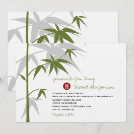 Invitación La boda china del árbol de bambú asiático oriental
