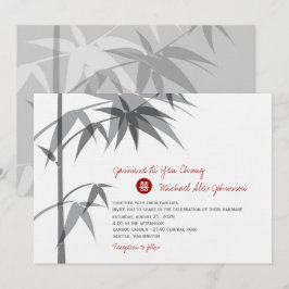 Invitación La boda china del árbol de bambú asiático oriental