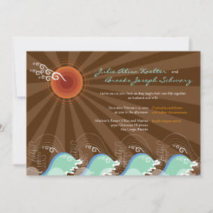 Invitación La boda de Brown Sun de las ondas de Guay del