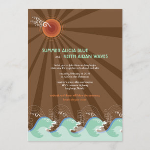 Invitación La boda de Brown Sun de las ondas de Guay del