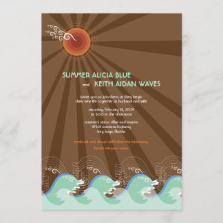 Invitación La boda de Brown Sun de las ondas de Guay del