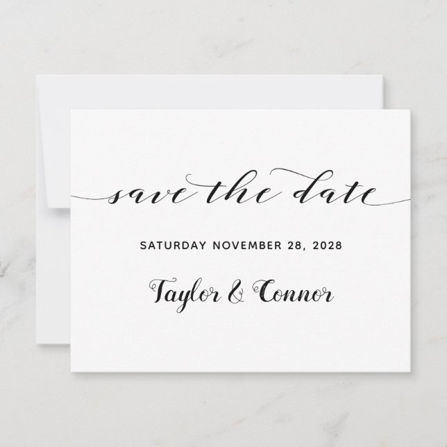 Invitación La boda de caligrafía rusa salva la fecha (Anverso)