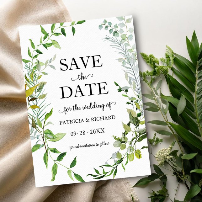 Invitación La Boda De Eucalyptus De Verdor Salva La Fecha (Subido por el creador)