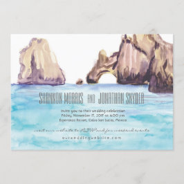 Invitación La boda de la acuarela de Cabo México invita