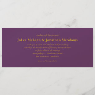 Invitación La boda de la berenjena y del oro invita a la