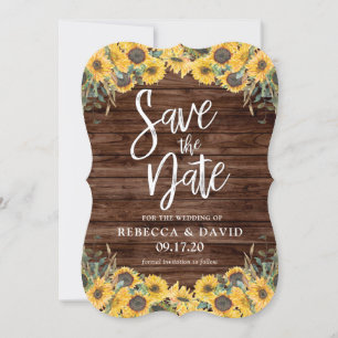 Invitación La boda de la fábrica de madera de girasol rusa sa
