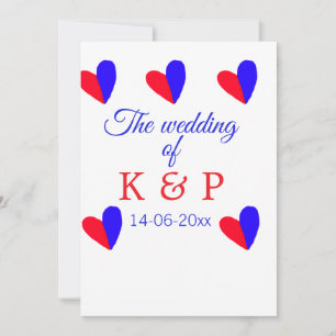 Invitación La boda de la letra inicial del nombre de la parej