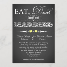 Invitación La boda de la pizarra de la tipografía del vintage