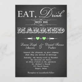 Invitación La boda de la pizarra de la tipografía del vintage