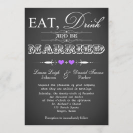 Invitación La boda de la pizarra de la tipografía del vintage