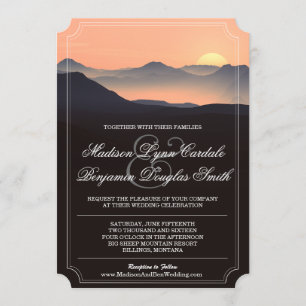 Invitación La boda de la puesta del sol de la tarde de la