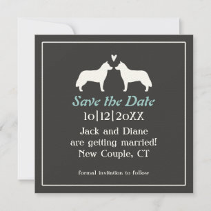 Invitación La boda de los Huskies siberianos salva la fecha