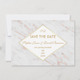 Invitación La Boda de Mármol de Oro del Rosa de Diamantes SAL