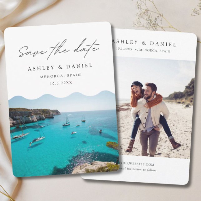 Invitación La boda de Menorca España salva la fecha (Menorca Spain Wedding Save the Date Invitation
)