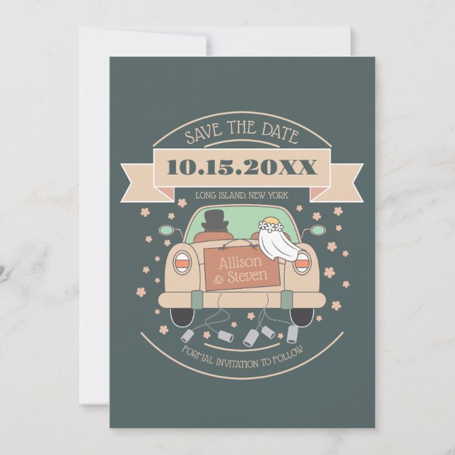 Invitación La boda de personalizado lindo salva la fecha (Anverso)