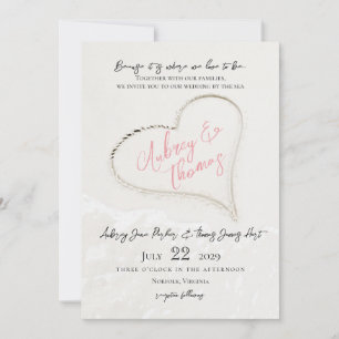 Invitación La boda de Sand Heart Beach