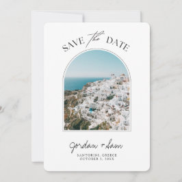 Invitación La boda de Santorini salva la fecha