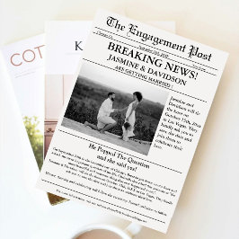 Invitación La boda de un periódico moderno de caligrafía salv