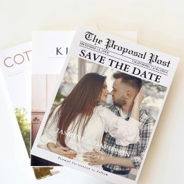 Invitación La boda de un periódico moderno de caligrafía salv