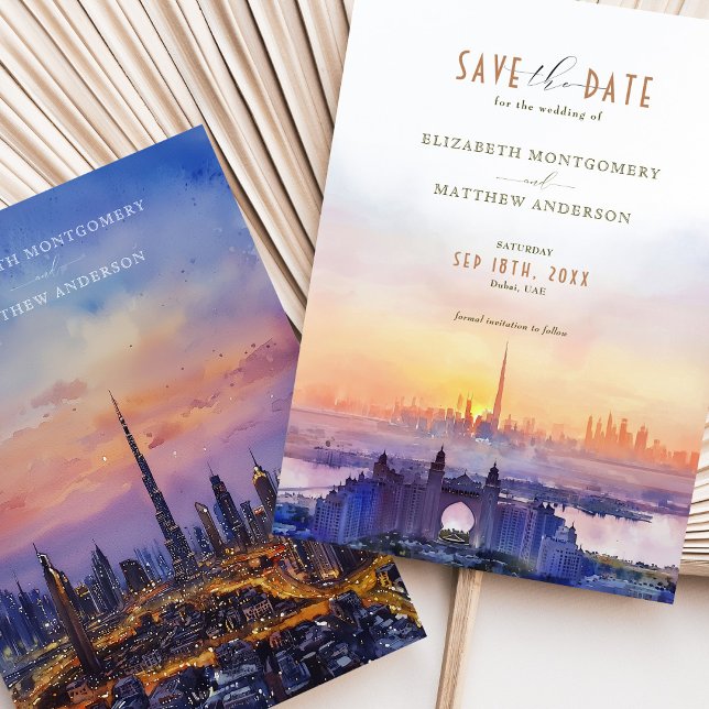 Invitación La boda del atardecer en el Skyline de Dubai salva (Subido por el creador)