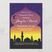 La boda del compromiso de las noches árabes invita