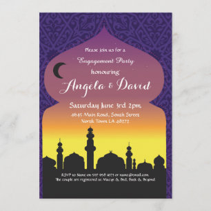 Invitación La boda del compromiso de las noches árabes invita