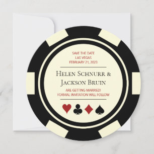 Invitación La Boda Del Crema Negro Las Vegas Ahorra La Fecha