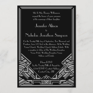 Invitación La boda del estilo de Gatsby del art déco del