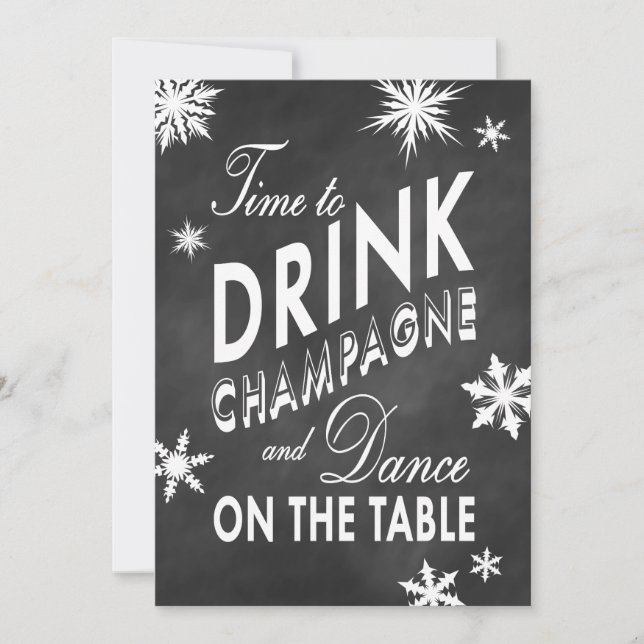 Invitación La boda del invierno invita a hora de beber (Anverso)